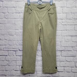 Soft Surroundings Pull On Capri Pants Sz S‎ Button Cuffs Coastal Farm Goblincore